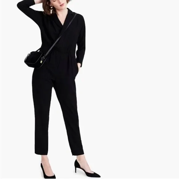 J. Crew 365 Gyro Faux Wrap Lapel Jumpsuit - Picture 2 of 12